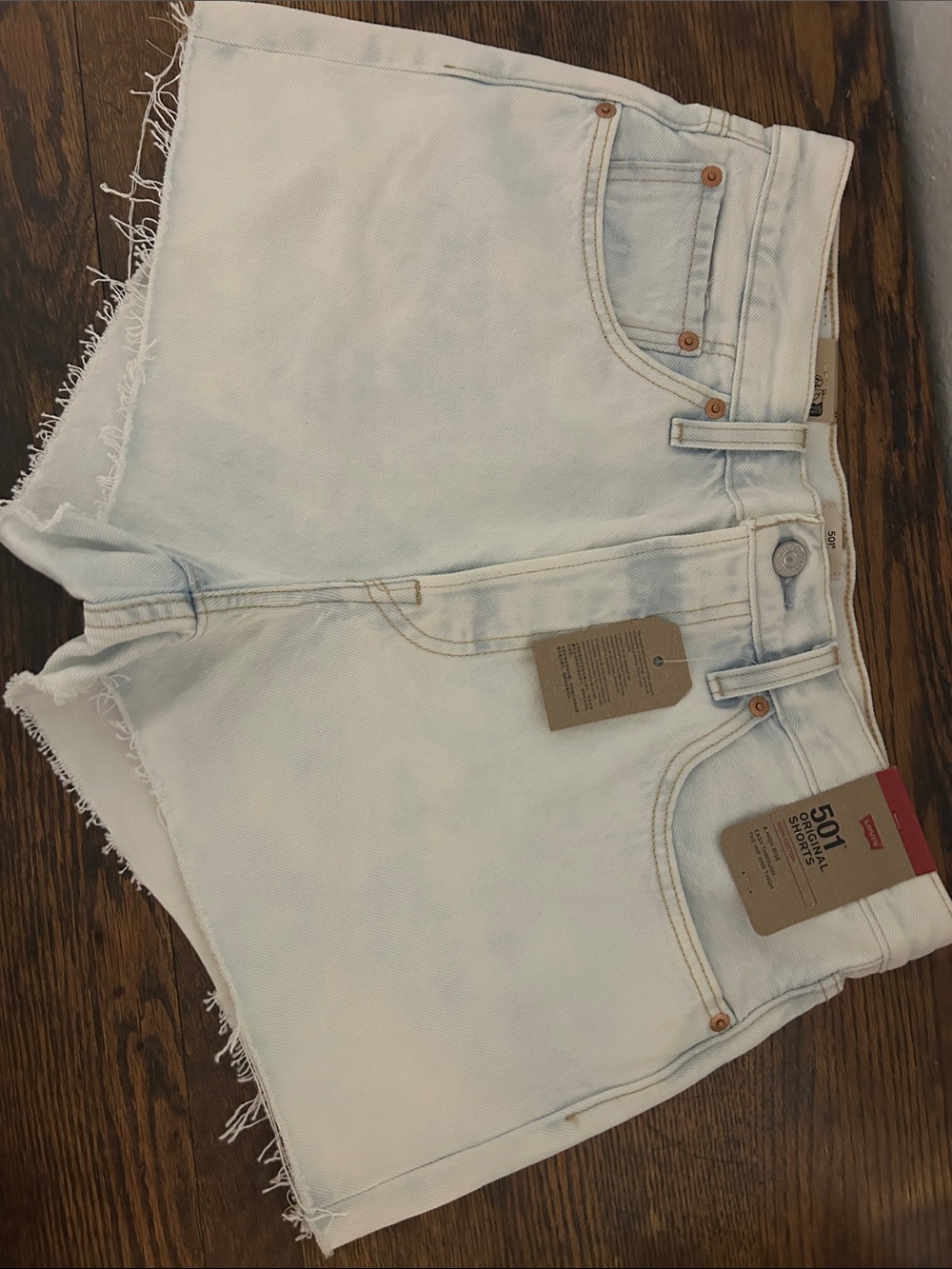 Levi's Women's Light Wash White-Blue Cutoff Denim Shorts